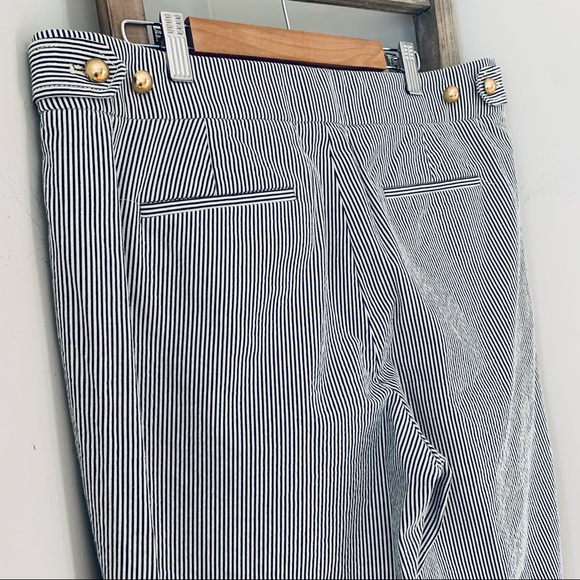 J. Crew Teddie Striped Cropped Sailor Inspired Kick Pant Size 10 - Picture 9 of 14